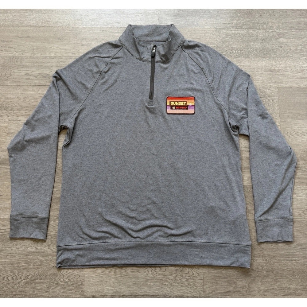 G/Fore Sweater Mens Large Gray 1/4 Zip Performance Stretch Golf Pullover